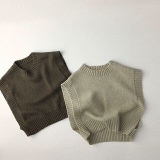 韓国子供服　新品未使用　ニットベスト　ブラウン　90cm  knit best(ニット)