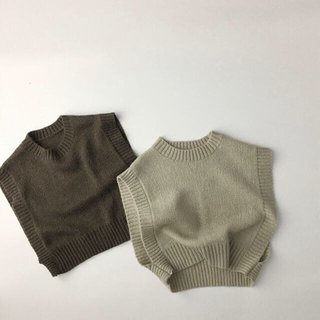 韓国子供服　新品未使用　ニットベスト　ブラウン　110cm  knit best(ニット)