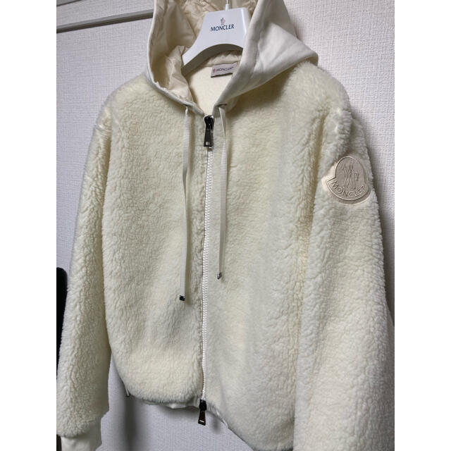 極美品 モンクレール パーカー ボア スウェット XSサイズ 白 ホワイト