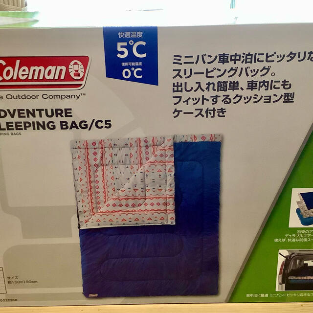 カテゴリ Coleman - コールマン寝袋　アドベンチャー・スリーピングバッグ　C5の通販 by masumi's shop｜コールマンならラクマ サイズ