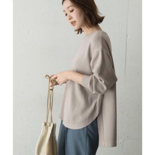 アーバンリサーチロッソ(URBAN RESEARCH ROSSO)の極美品　ラウンドヘムチュニックプルオーバー(ニット/セーター)