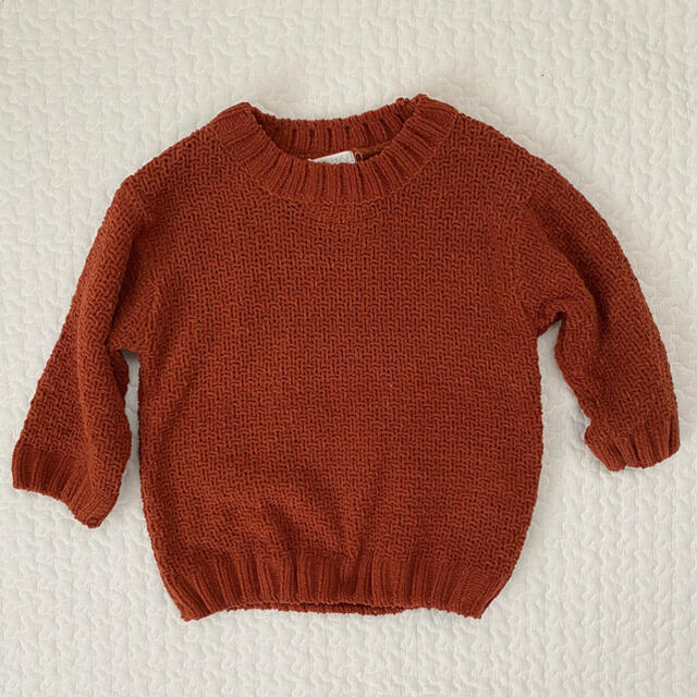 こどもビームス(コドモビームス)のオレンジブラウンニット　100cm キッズ/ベビー/マタニティのキッズ服男の子用(90cm~)(ニット)の商品写真