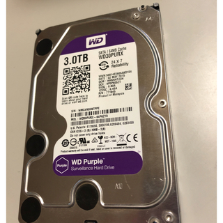 中古 WD Purple WD30PURX 3TB HDD(PCパーツ)