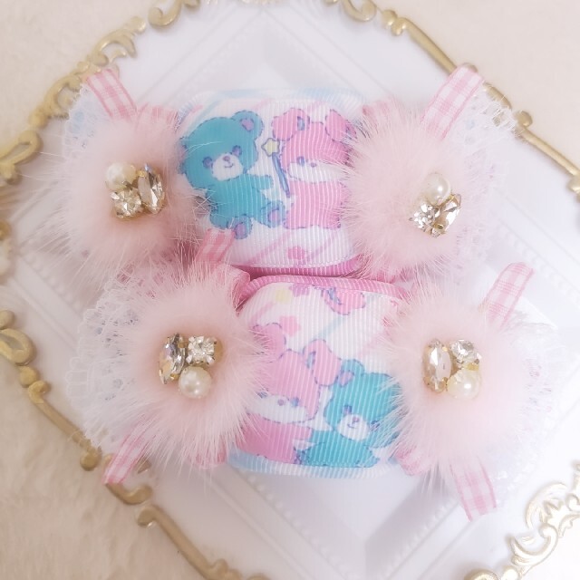 あさみん様♡ハンドメイド♡ミンクファーキャンディーリボンツイン-