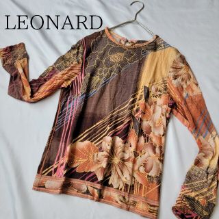 レオナール(LEONARD)の✨美品✨レオナール LEONARD 長袖 カットソー トップス 花柄 サイズ40(カットソー(長袖/七分))