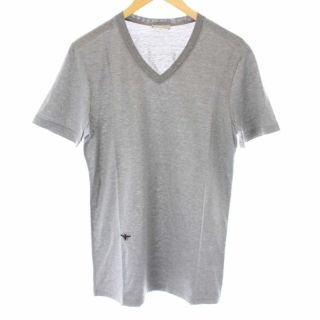 ディオールオム(DIOR HOMME)のディオールオム Tシャツ カットソー Vネック 半袖 BEE刺繍 XS グレー(Tシャツ/カットソー(半袖/袖なし))