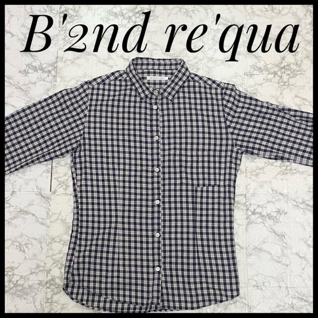 B'2nd re'qua(ビーセカンドレクア)のB'2nd re'qua レディースチェックシャツ　ブラウス　Sサイズ レディースのトップス(シャツ/ブラウス(長袖/七分))の商品写真