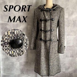 Max Mara - スポーツマックス ダッフルコート ツイード フード くるみ