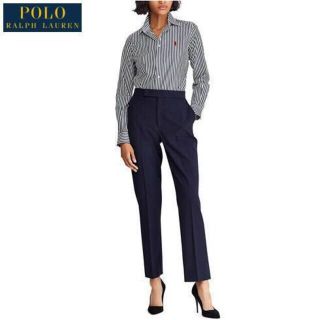 ポロラルフローレン(POLO RALPH LAUREN)の美品 正規 レディース ラルフローレン ストライプ ニット ドレスシャツ XS(シャツ/ブラウス(長袖/七分))