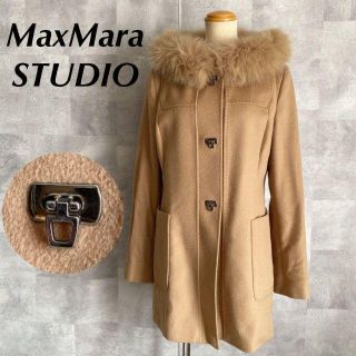 マックスマーラ(Max Mara)の【希少】マックスマーラー ロングコート ウール フォックスファー ブラウン 38(ロングコート)