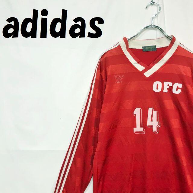 adidas(アディダス)のアディダス デサント社製 サッカー ユニフォーム Vネック OFC #14 L スポーツ/アウトドアのサッカー/フットサル(ウェア)の商品写真