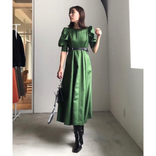 《AMERI》PUFF SLEEVE FLARED DRESS