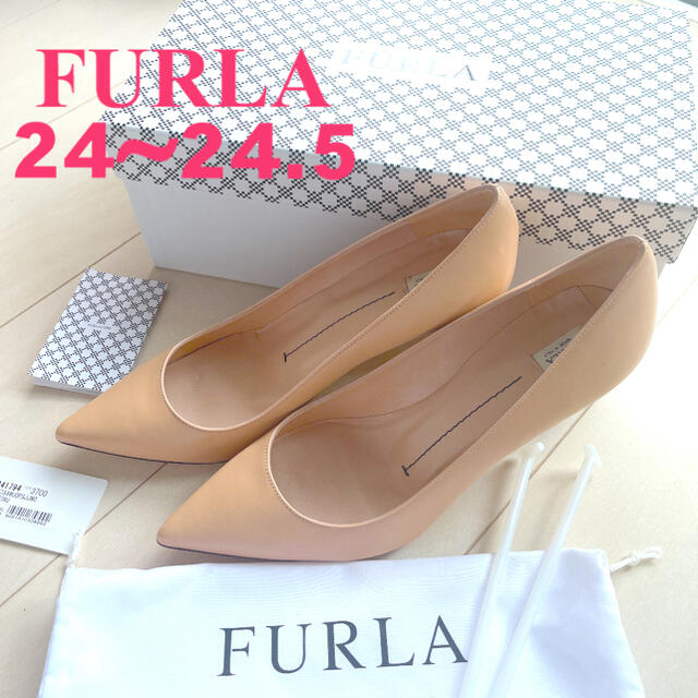 大人女性の 新品未使用 FURLA フルラ ポインテッドトゥ パンプス 24.5