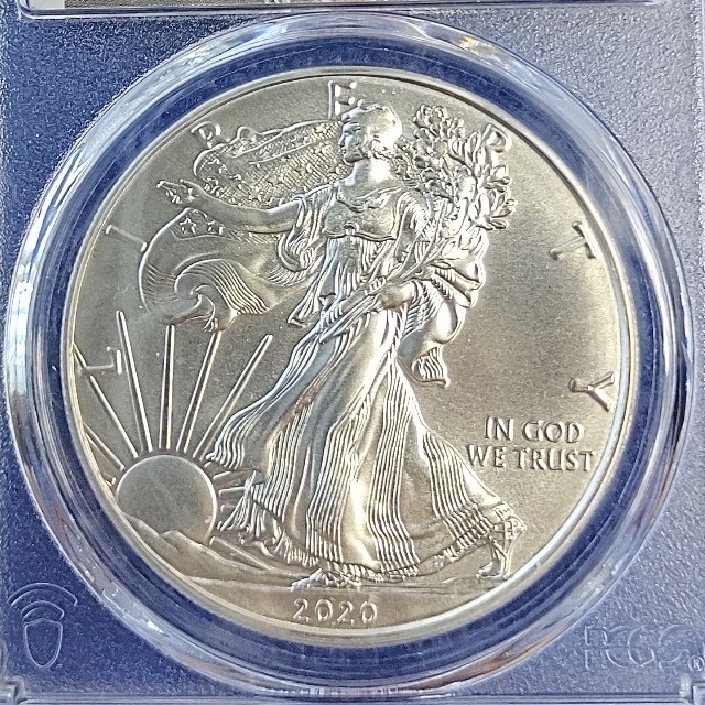 American Eagle(アメリカンイーグル)の準最高鑑定★2021 アメリカイーグル銀貨 ファーストストライクPCGS コイン エンタメ/ホビーの美術品/アンティーク(貨幣)の商品写真