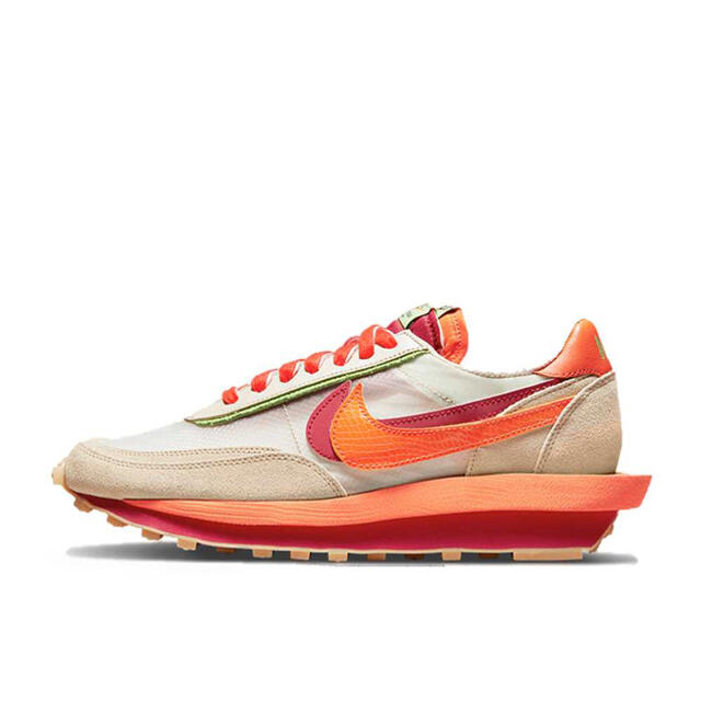 CLOT × sacai × Nike LD Waffle Orange 26