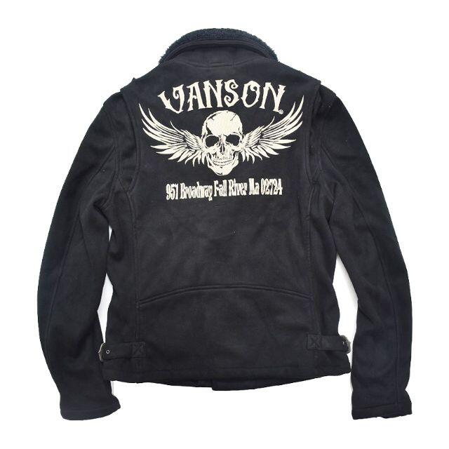 VANSON(バンソン)のVANSON 美品 襟ボア取り外し可 ライダースジャケット 黒 M メンズのジャケット/アウター(ライダースジャケット)の商品写真