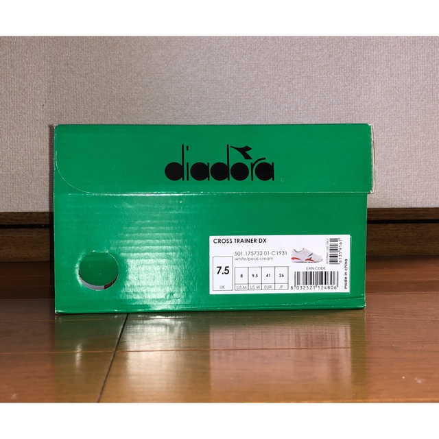 DIADORA - 新品 diadora CROSS TRAINER DX 26cm 白 緑 赤の通販 by ...