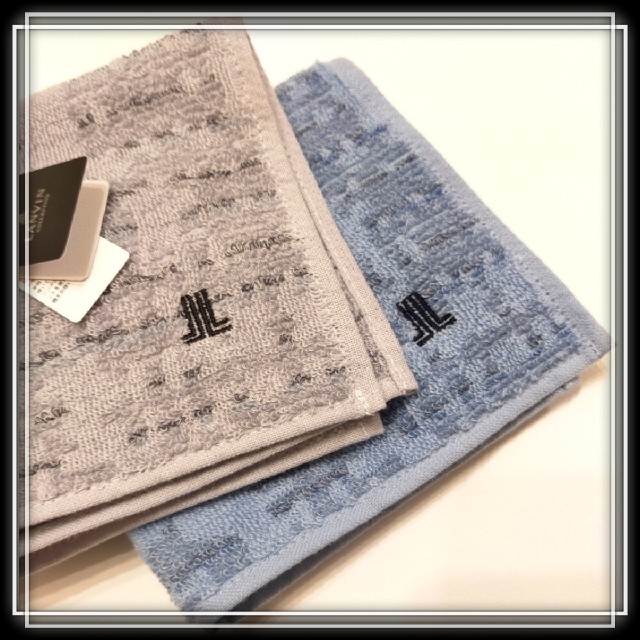 LANVIN en Bleu(ランバンオンブルー)の③　新品　LANVIN en Blue　タオルハンカチ 2枚　日本製　ランバン　 メンズのファッション小物(ハンカチ/ポケットチーフ)の商品写真