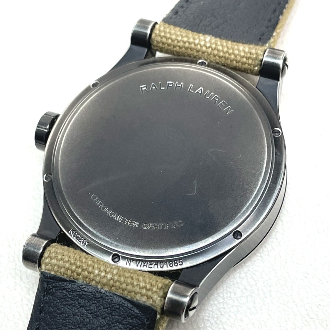 Ralph Lauren(ラルフローレン)のラルフローレン RALPH LAUREN サファリRL67 RLR0220900 スポーティング クロノメーター 腕時計 SS ブラック/カーキベルト メンズの時計(腕時計(アナログ))の商品写真