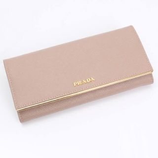 プラダ(PRADA)の[美品] プラダ(Prada) サフィアーノメタル 長財布 ピンクベージュ(財布)