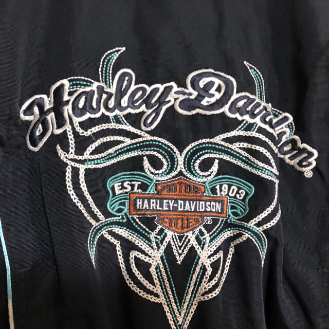 Harley 刺繍ロゴ 背面ロゴCの通販 by 本日そろばん's shop｜ハーレーダビッドソンならラクマ Davidson - ライダースジャケット デカロゴ 在庫人気