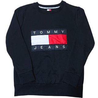 トミー(TOMMY)のTOMMY JEANSビッグロゴ刺繍スウェットトレーナーLトミージーンズ古着(トレーナー/スウェット)