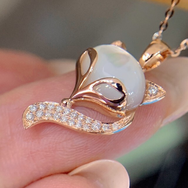 福袋 天然ダイヤモンド付きホワイトシェルネックレスk18 ネックレス