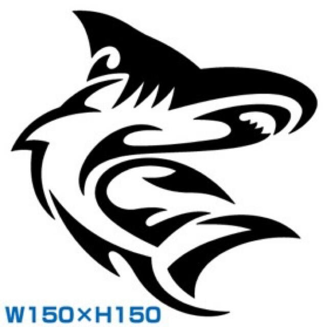 カッティングステッカートライバルタトゥーサメ鮫shark洋彫ジョーズjaws魚 スポーツ/アウトドアのフィッシング(ルアー用品)の商品写真