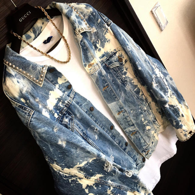Levi'sスタッズ ブリーチ×ダメージデニムJKT 新登場 restocks www