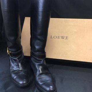 ロエベ(LOEWE)のロエベ レザー ロングブーツ BLACK(ブーツ)