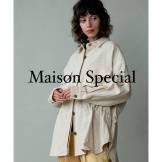 【美品】Maison Special ウールリネンCPOオーバーシャツジャケット(ミリタリージャケット)