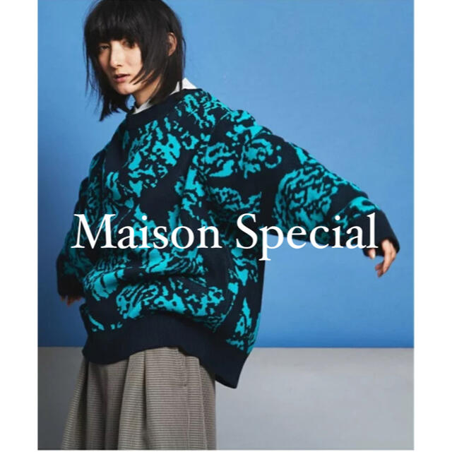 【美品】 Maison Special オーガニックボタニカルクルーネックニット