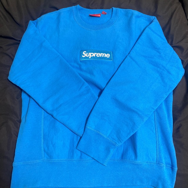 最安値　L box logo crewneck ブルースウェット