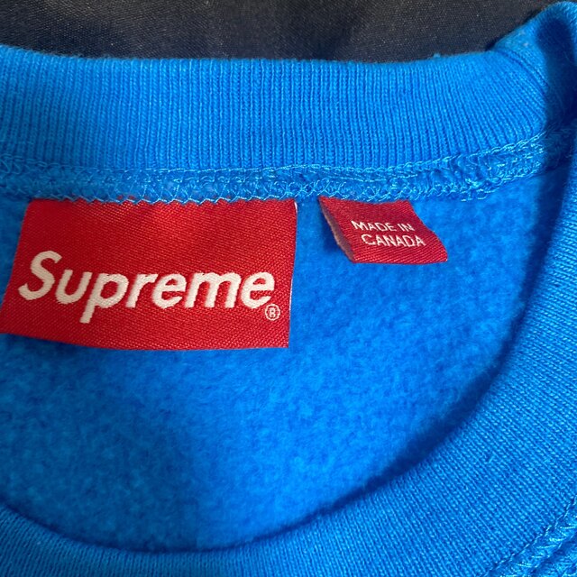 最安値　L box logo crewneck ブルー