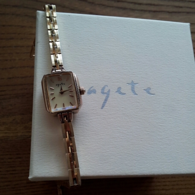 agete(アガット)のagete☆一粒ﾀﾞｲﾔ時計 レディースのファッション小物(腕時計)の商品写真