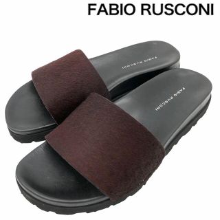 ファビオルスコーニ(FABIO RUSCONI)の【美品】FABIO RUSCONI ファビオルスコーニ レザー ハラコ サンダル(サンダル)