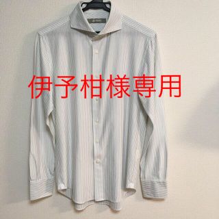 ナノユニバース(nano・universe)の【値下げ】FORMAL JERSEYストライプカッタウェイシャツ SL グレー(シャツ)