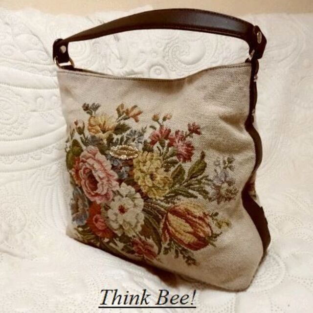 Think Bee!(シンクビー)のThink Bee!シンクビー♡花柄ゴブラン織ハンドバッグ レディースのバッグ(ハンドバッグ)の商品写真