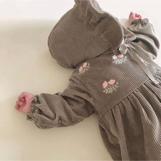 【新品】女の子  ロンパース  秋冬  韓国 ベビー服(ロンパース)