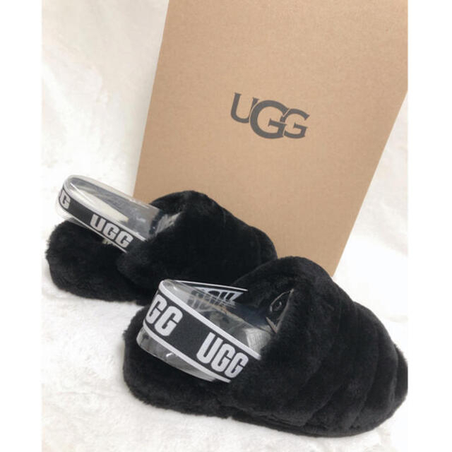 UGG - UGG【即納】アグ オーストラリア ファーサンダル 黒 ブラック ...