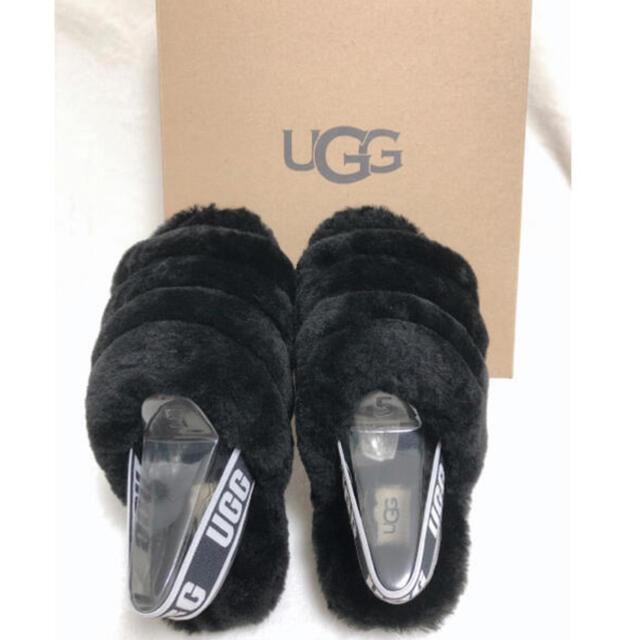 UGG(アグ)のUGG【即納】アグ オーストラリア ファーサンダル 黒 ブラック 23.0cm レディースの靴/シューズ(サンダル)の商品写真