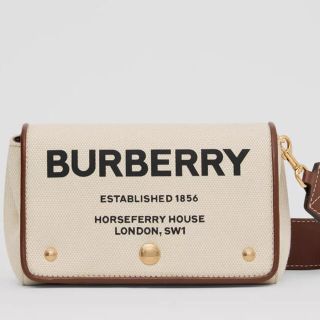 バーバリー(BURBERRY)のBurberryスモールホースフェリー・コットンキャンバスクロスボディバッグ(ショルダーバッグ)