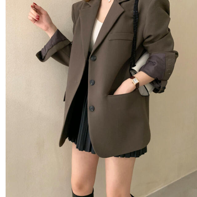 【予約商品】《3カラー》オーバーフィット　秋　ジャケット　韓国ファッション 3