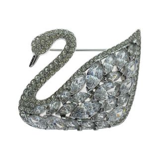 スワロフスキー(SWAROVSKI)のスワロフスキー ブローチ スワン 白鳥モチーフ レディース(ブローチ/コサージュ)