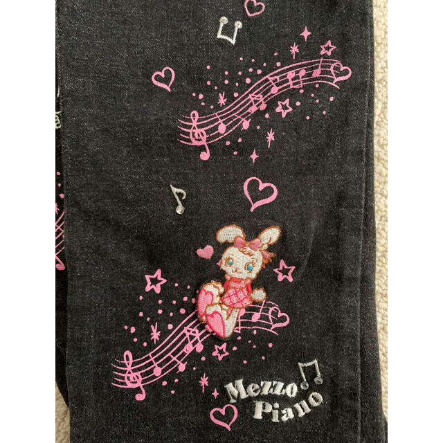 mezzo piano(メゾピアノ)の【レア、美品】メゾピアノ　mezzo piano デニム　パンツ　ロールアップ キッズ/ベビー/マタニティのキッズ服女の子用(90cm~)(パンツ/スパッツ)の商品写真