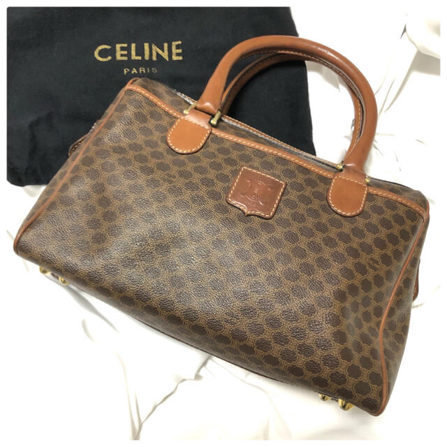 美品✨CELINE オールドセリーヌ　マカダム柄　トリオンフ　レザートートバッグ