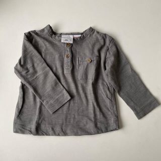 ZARA baby ヘンリーネック シャツ グレー(Ｔシャツ)