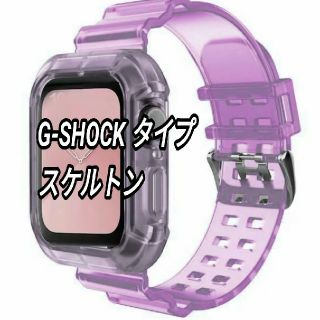 Apple Watch クリア 透明 スケルトン ベルト 38/40mm p(腕時計)