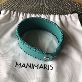 ラドロー(LUDLOW)のmanimaris マニマリス フルムーン バスケットショートハンドルブルー(かごバッグ/ストローバッグ)