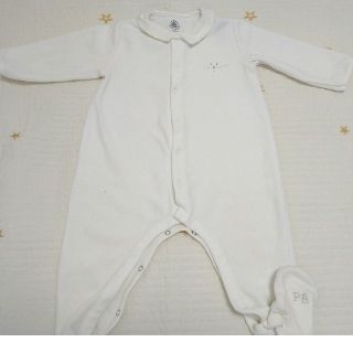 プチバトー(PETIT BATEAU)のプチバトー 12M/74cm 足付きロンパース ベロア猫(ロンパース)